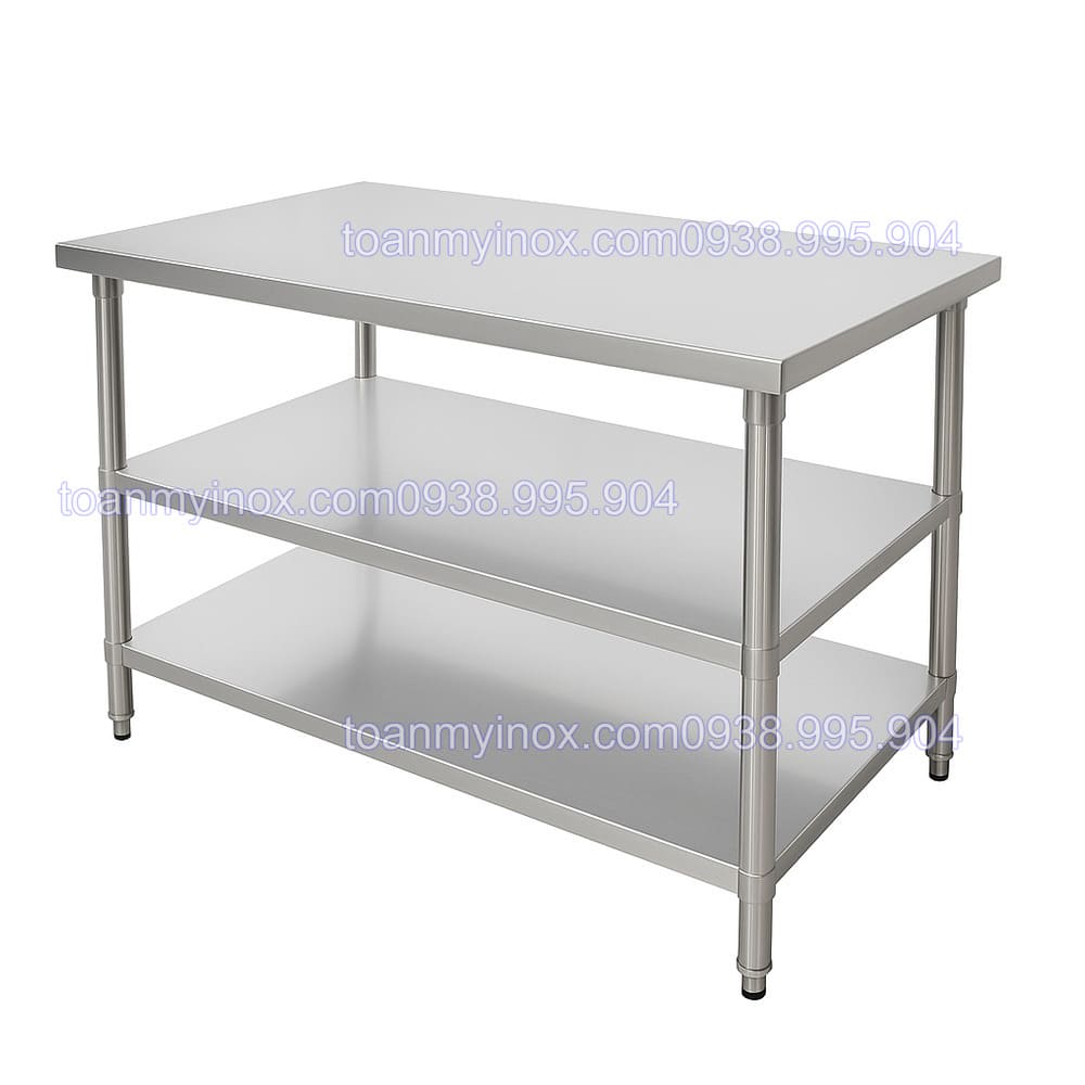 Bàn inox 3 tầng