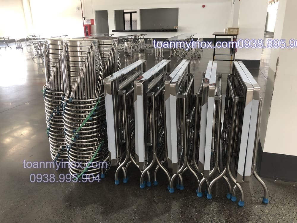 Bàn chữ nhật 1m2 inox 304 cao cấp (4)