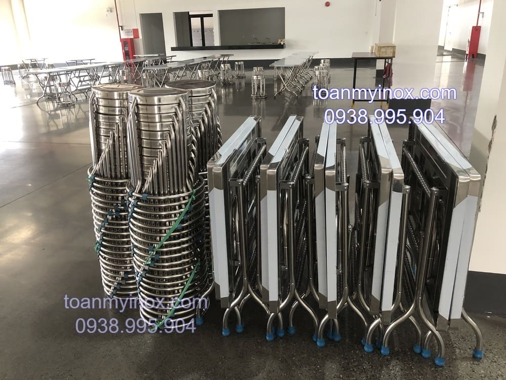 Bàn chữ nhật 1m2 inox 304 cao cấp (5)