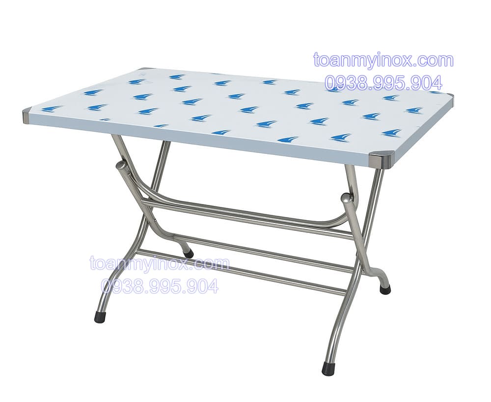 Bàn inox chữ nhật 1m chân xếp gọn (1)