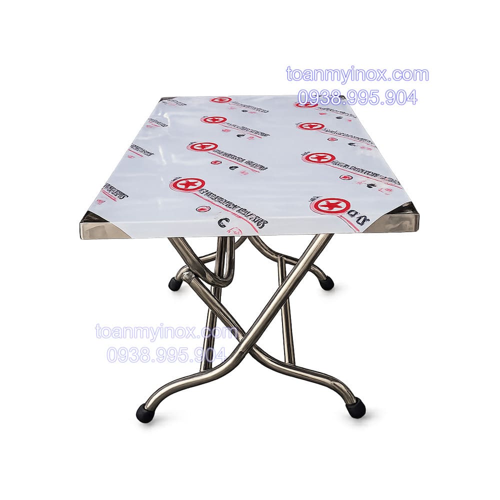 bàn inox chữ nhật 1m2 chân xếp gọn (2)