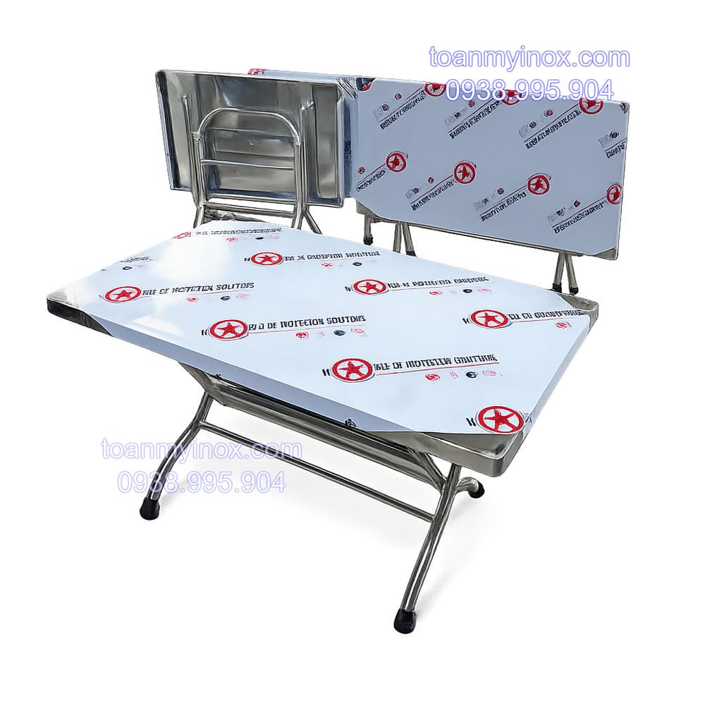 Bàn inox chữ nhật 60x100 xếp gọn giá rẻ