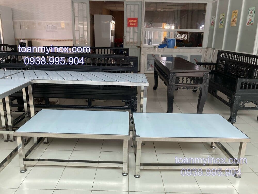 bàn inox chữ nhật chân cố định (6)