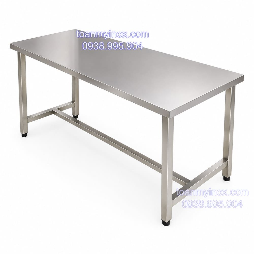 bàn inox chữ nhật chân cố định