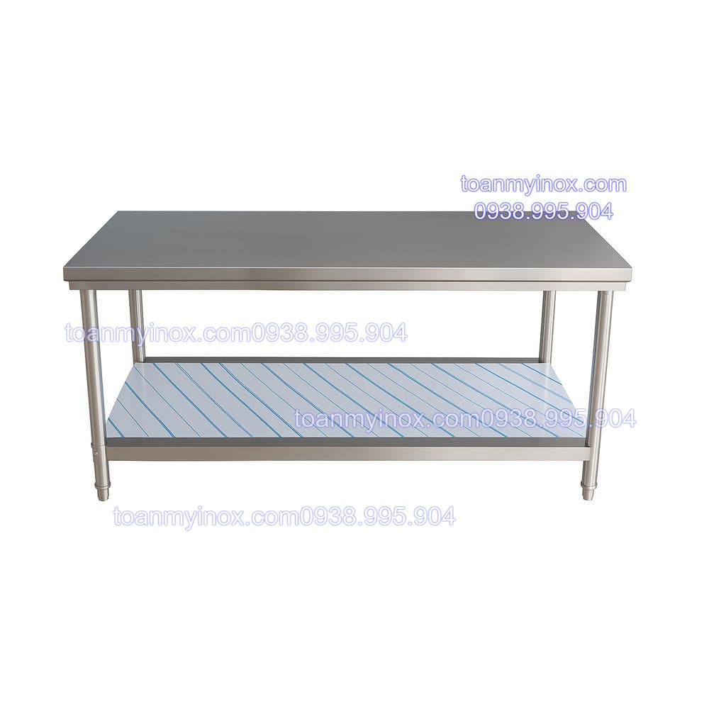 bàn inox công nghiệp 2 tầng