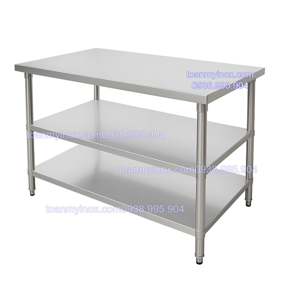 bàn inox công nghiệp 3 tầng