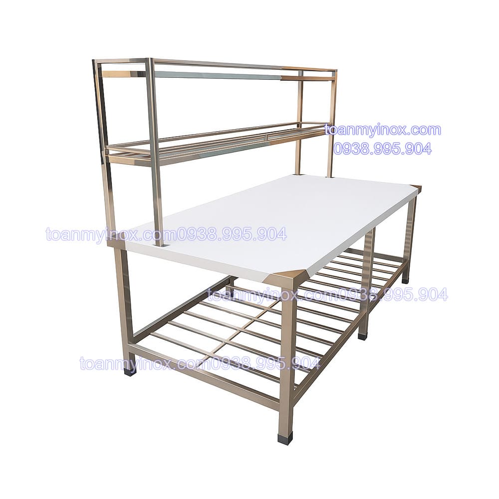 bàn inox công nghiệp có kệ
