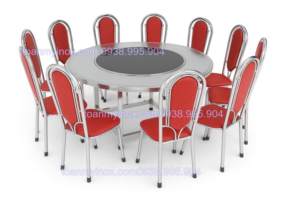 bàn inox tròn 1m4 có mâm xoay 360 độ (1)