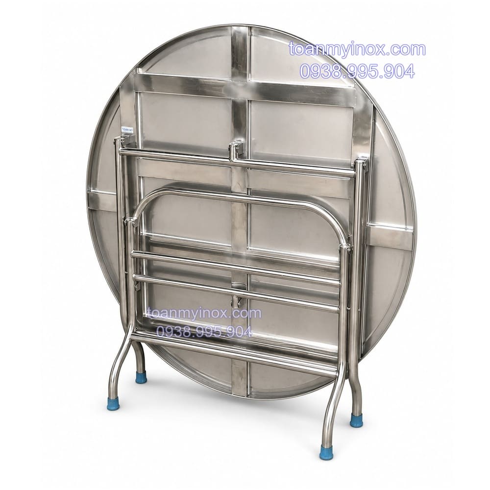 Bàn inox tròn 1m4 inox 304 cao cấp (2)