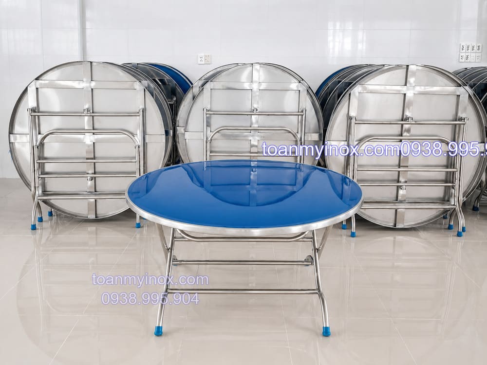 Bàn inox tròn 1m4 inox 304 cao cấp (4)