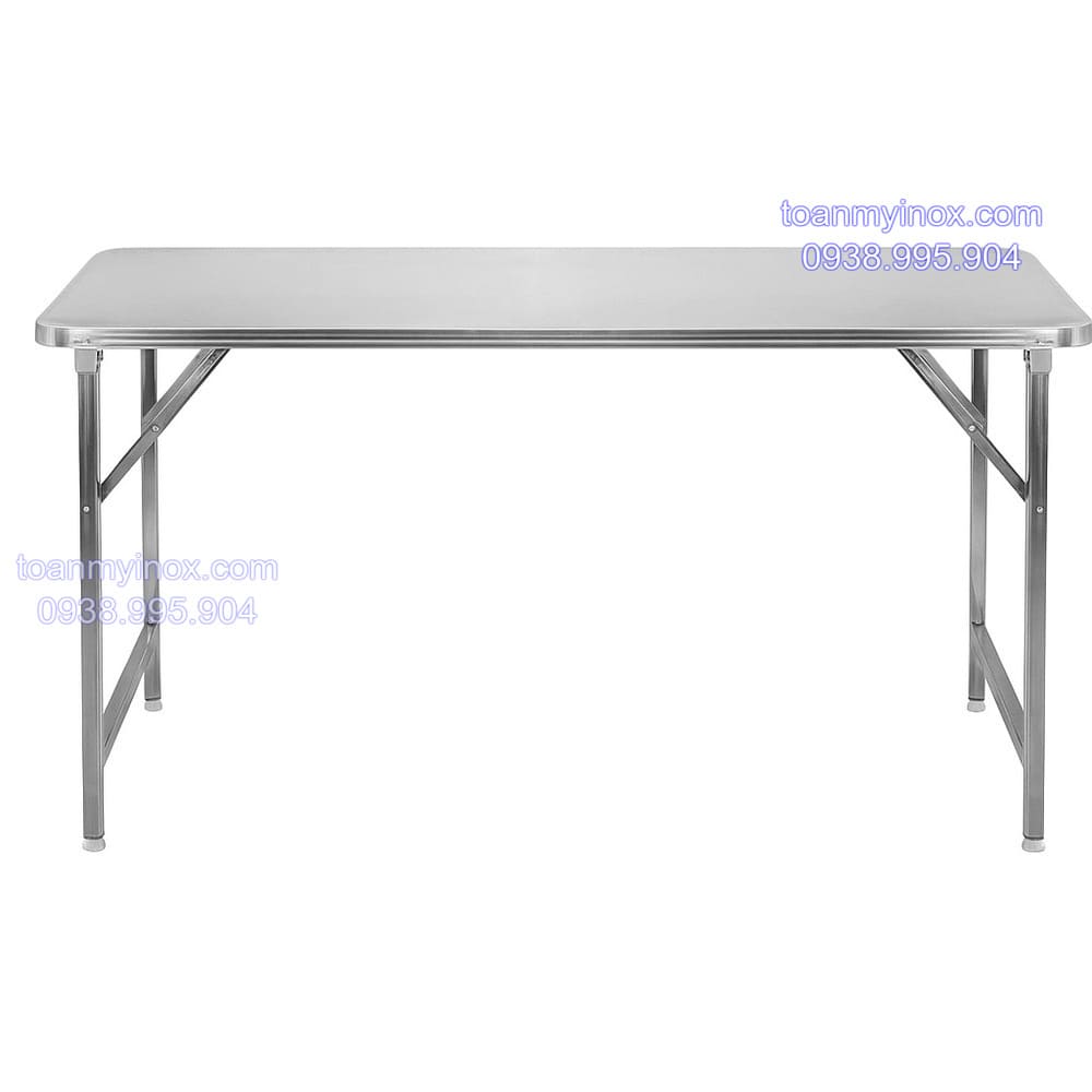 Bàn inox xếp công nghiệp 1m4 inox 304