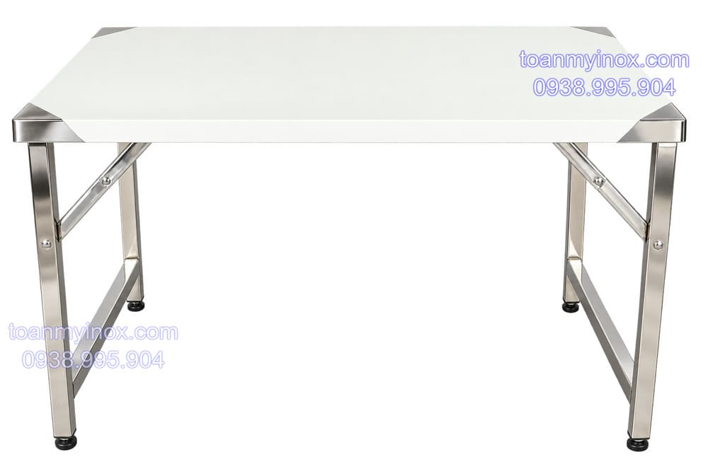 Bàn inox xếp công nghiệp chữ nhật 1m6 (1)