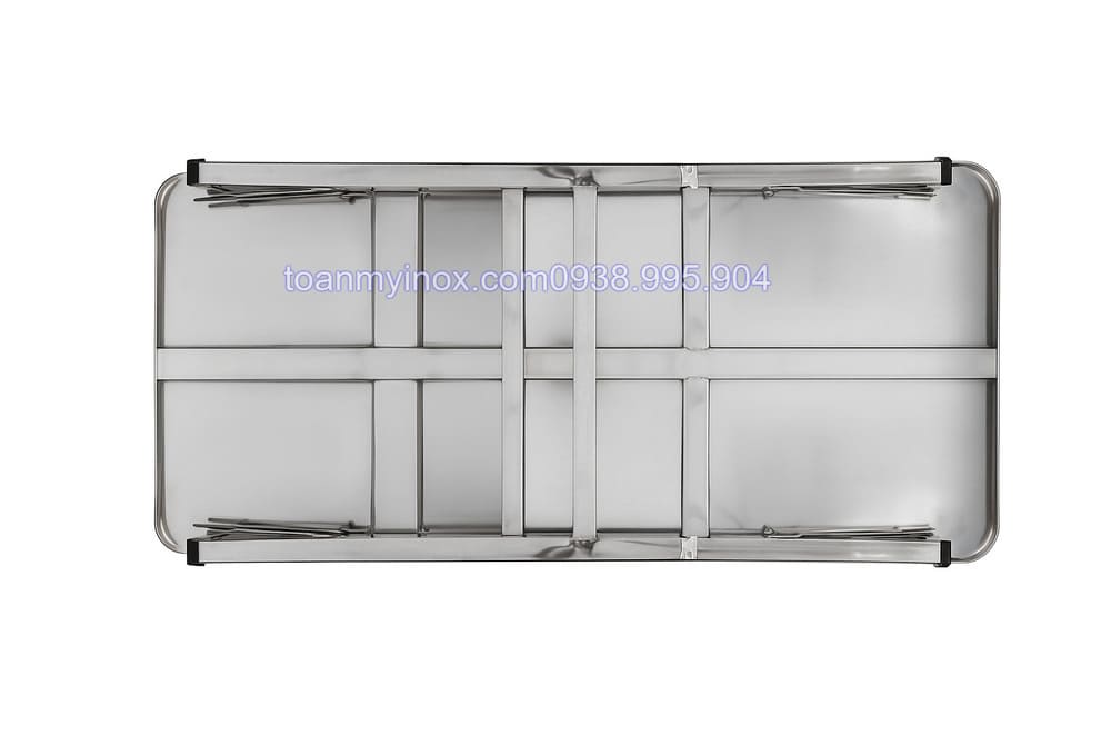 bàn inox xếp công nghiệp chữ nhật 1m6 inox 304 (2)