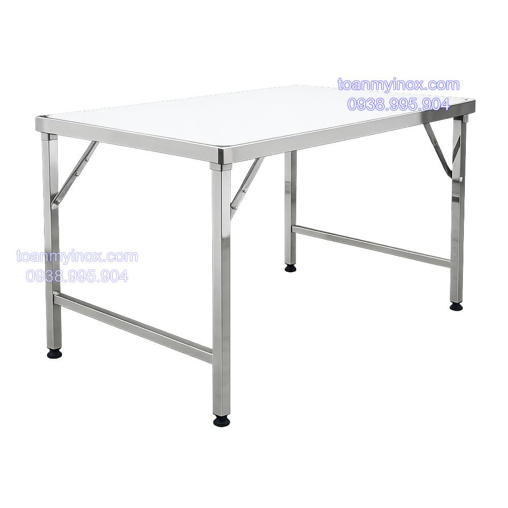 Bàn inox xếp công nghiệp chữ nhật 1m6