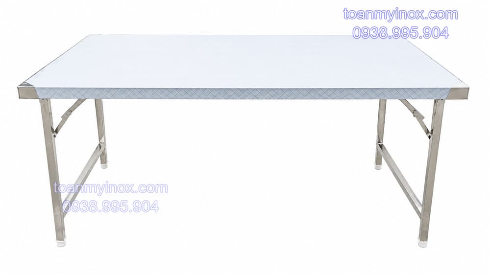 Bàn inox xếp công nghiệp chữ nhật 1m8 (1)