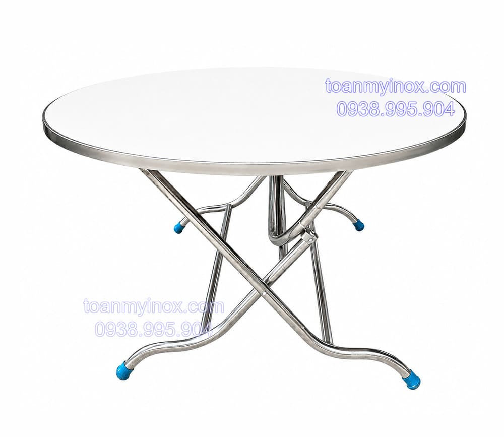 Bàn tròn inox 304 cạnh vuông 1m2 (1)
