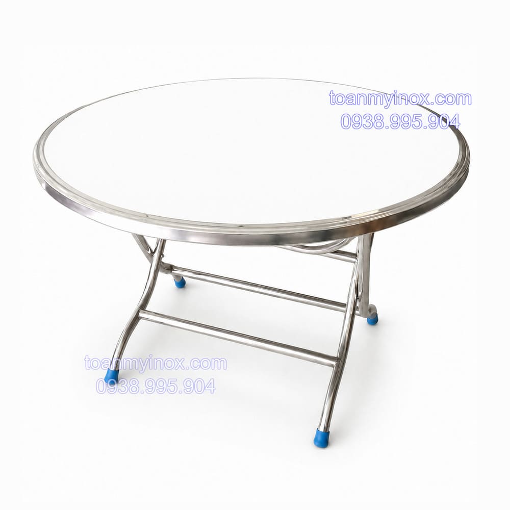 Bàn tròn inox 304 cạnh vuông 1m2 (2)