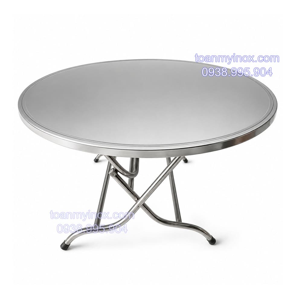 Bàn tròn inox 304 cạnh vuông 1m2 (4)