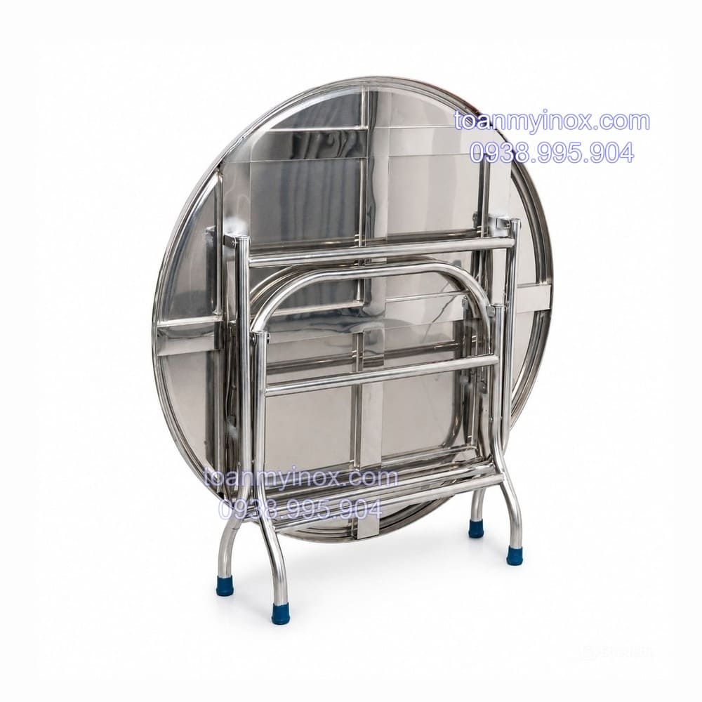 Bàn tròn inox 304 cạnh vuông 1m2 cao cấp (2)