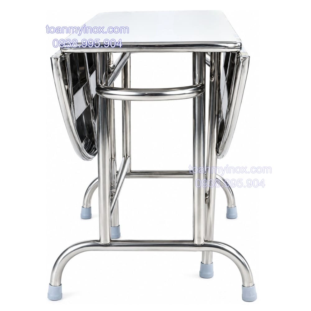 Bàn tròn inox 304 xếp 3 mặt 1m2 (1)
