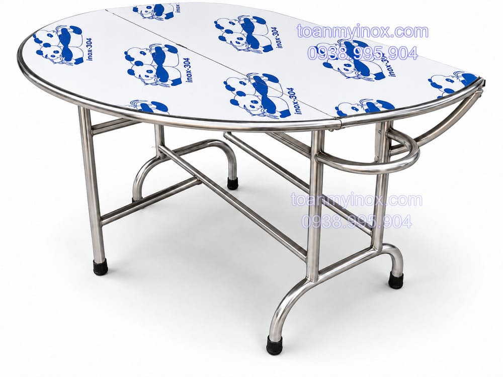Bàn tròn xếp 3 mặt inox 304 (3)