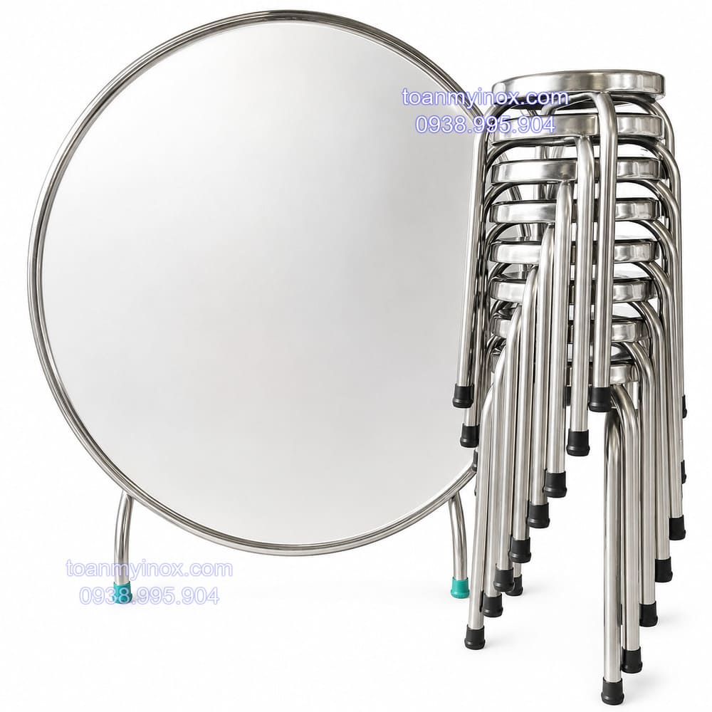 Bộ bàn tròn inox 304 1m2 10 ghế (1)