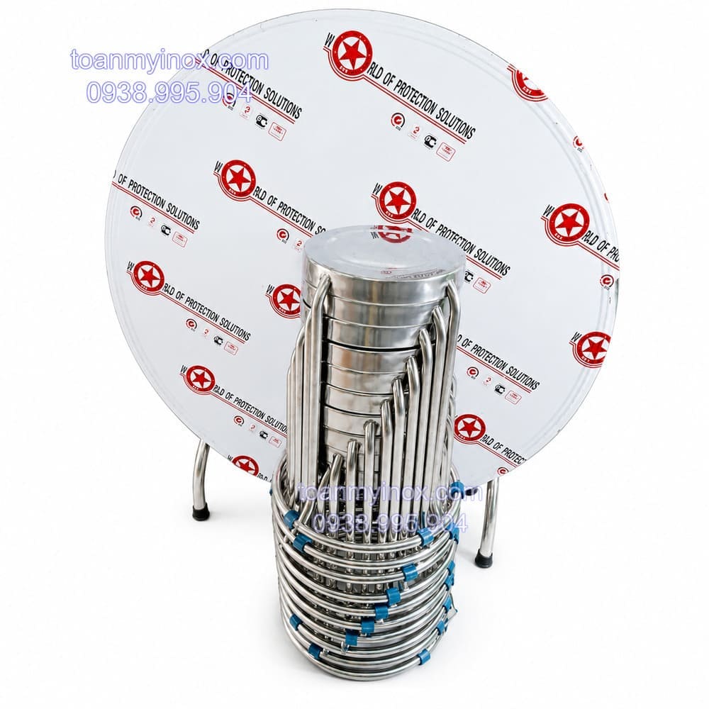 Bộ bàn tròn inox 10 người giá rẻ (1)