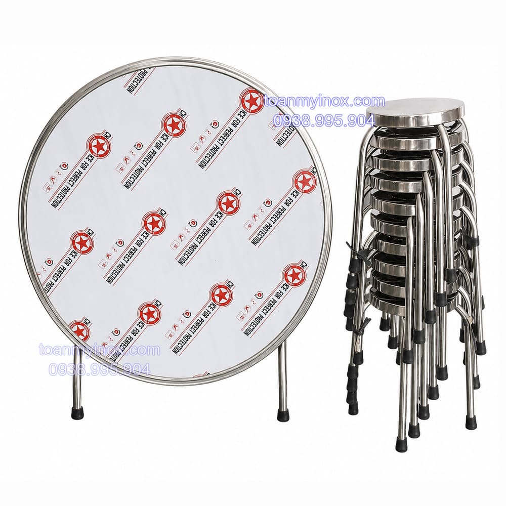 Bộ bàn tròn inox 10 người giá rẻ (2)