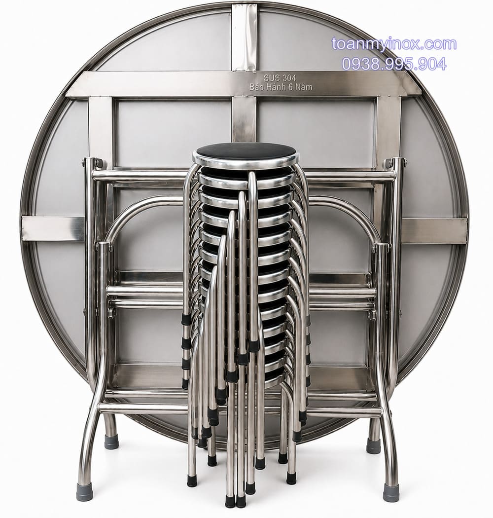 Bộ bàn tròn inox 12 ghế (2)