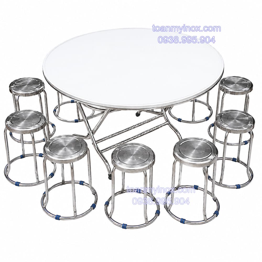 Bộ bàn tròn inox 12 ghế (7)