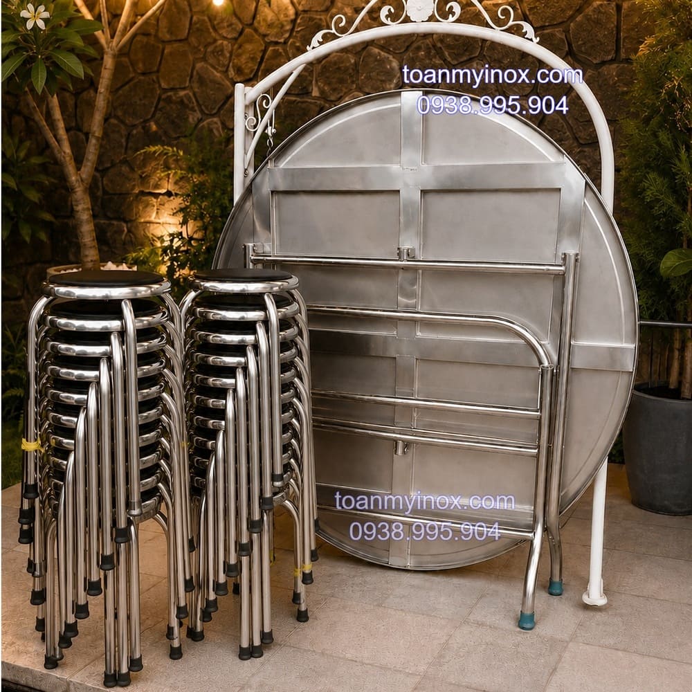 Bộ bàn tròn inox 12 ghế (8)