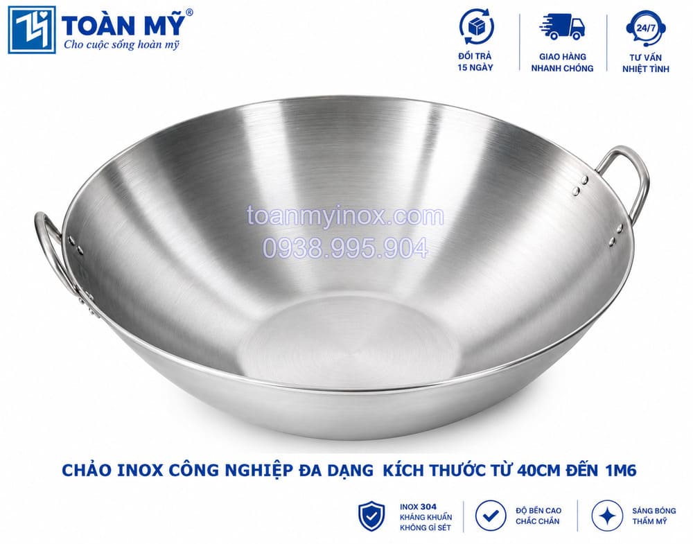 chảo inox công nghiệp