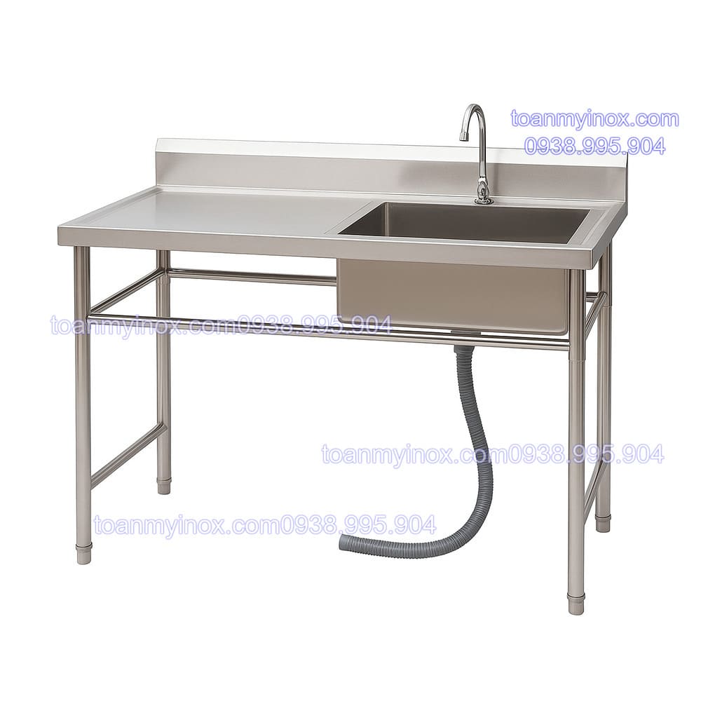 chậu rửa inox 1 hộc có bàn (1)