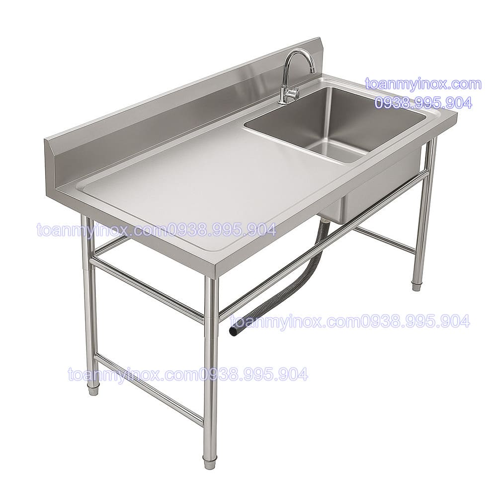 chậu rửa inox 1 hộc có bàn (3)