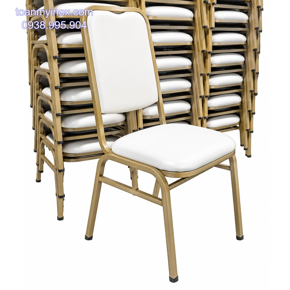 Ghế nhà hàng sắt sơn tĩnh điện nệm simili (4)
