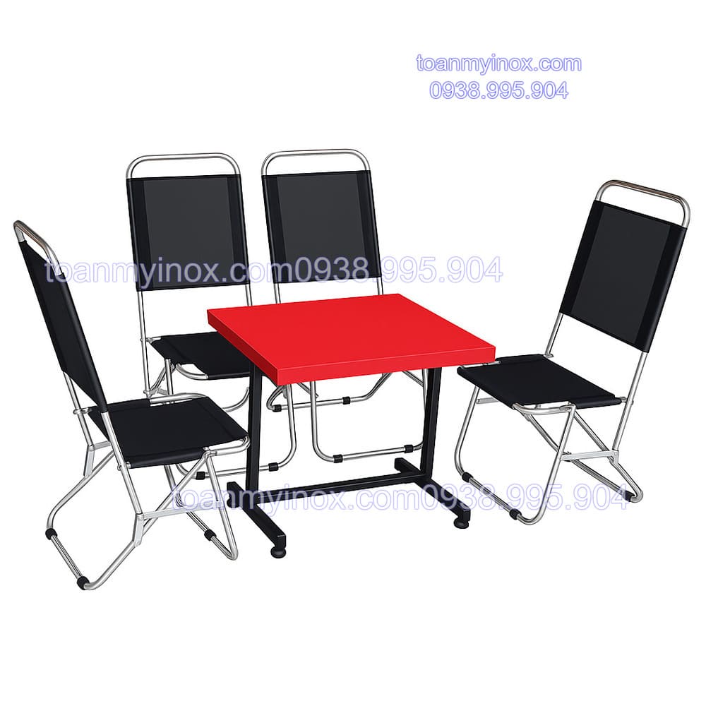 ghế xếp inox câu cá, cà phê vải bố Toàn Mỹ