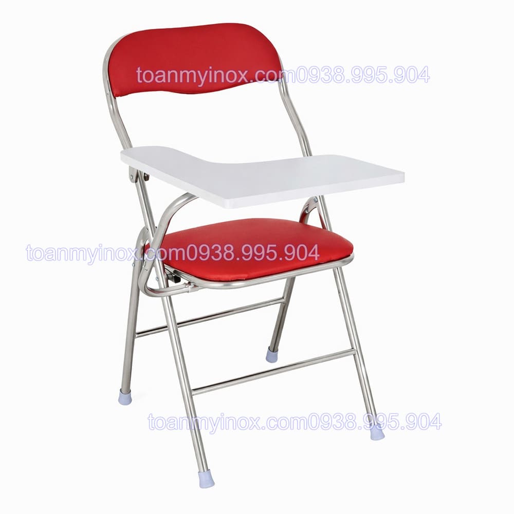 ghế xếp inox có bàn viết lưng nhỏ
