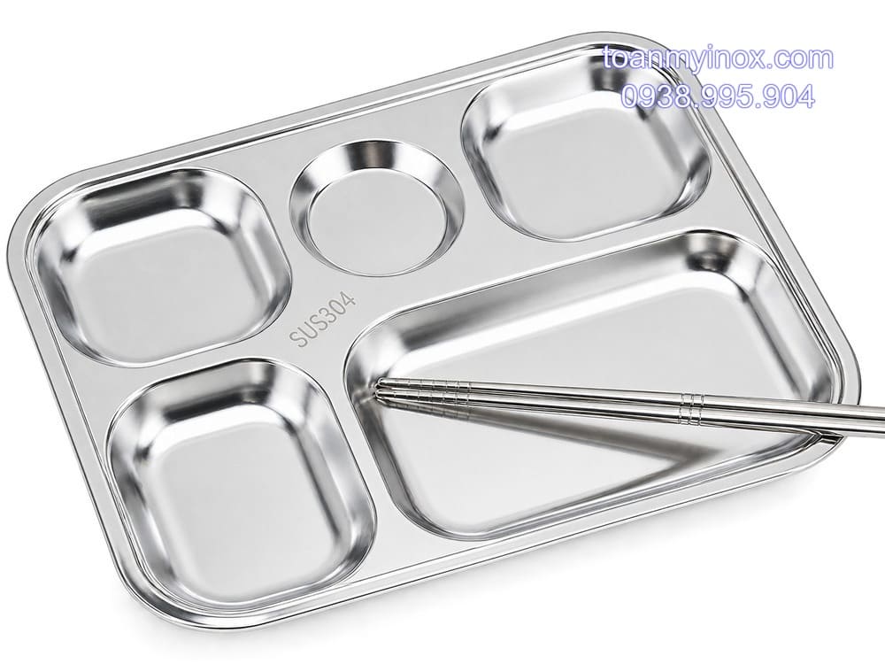 Khay cơm inox 5 ngăn 304 (2)