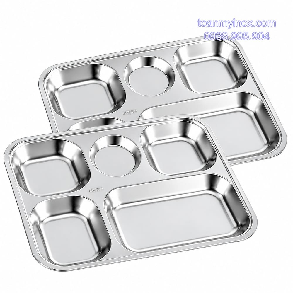 Khay cơm inox 5 ngăn 304 (3)