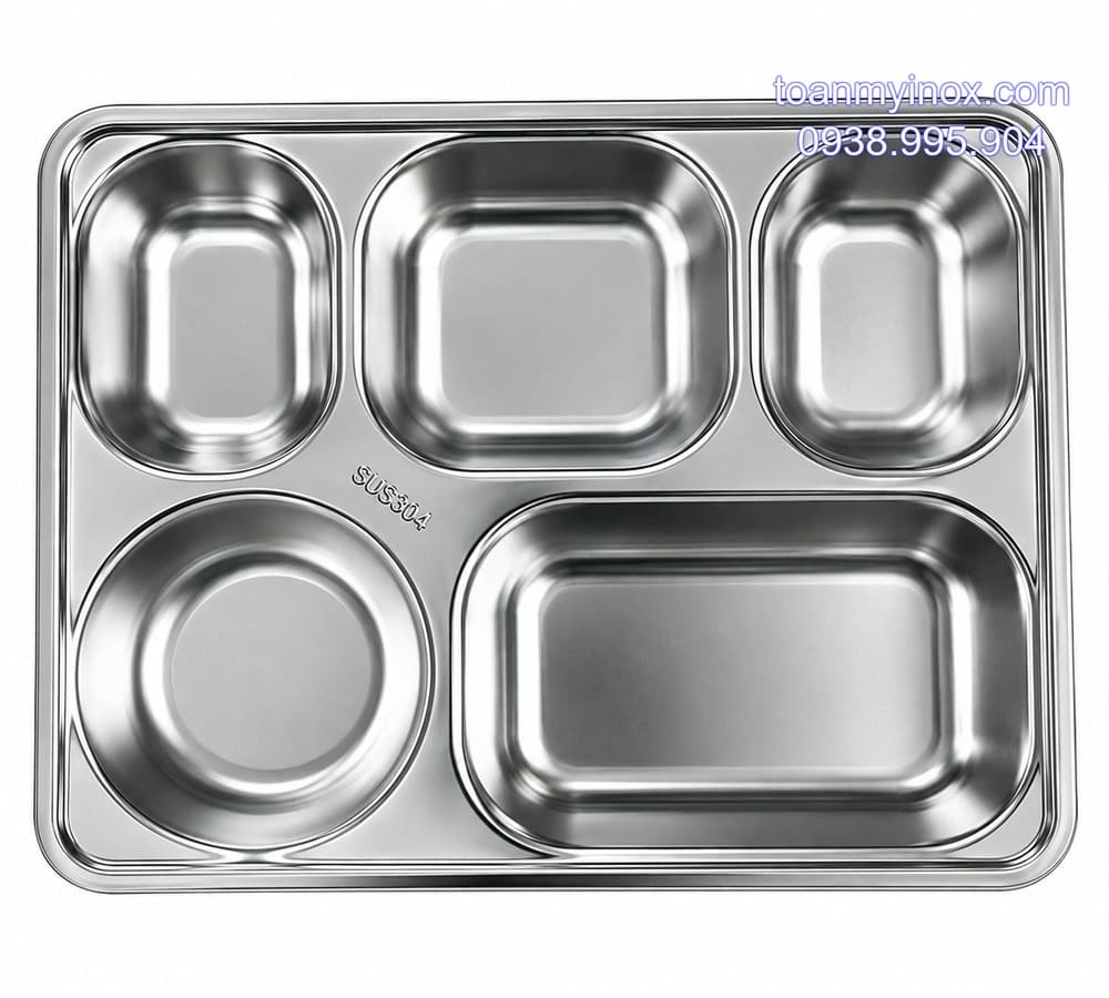 Khay cơm inox 5 ngăn sâu 304 (2)