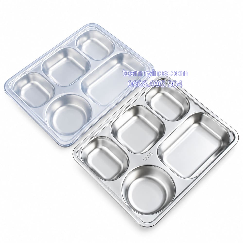 Khay cơm inox 5 ngăn sâu 304 (3)