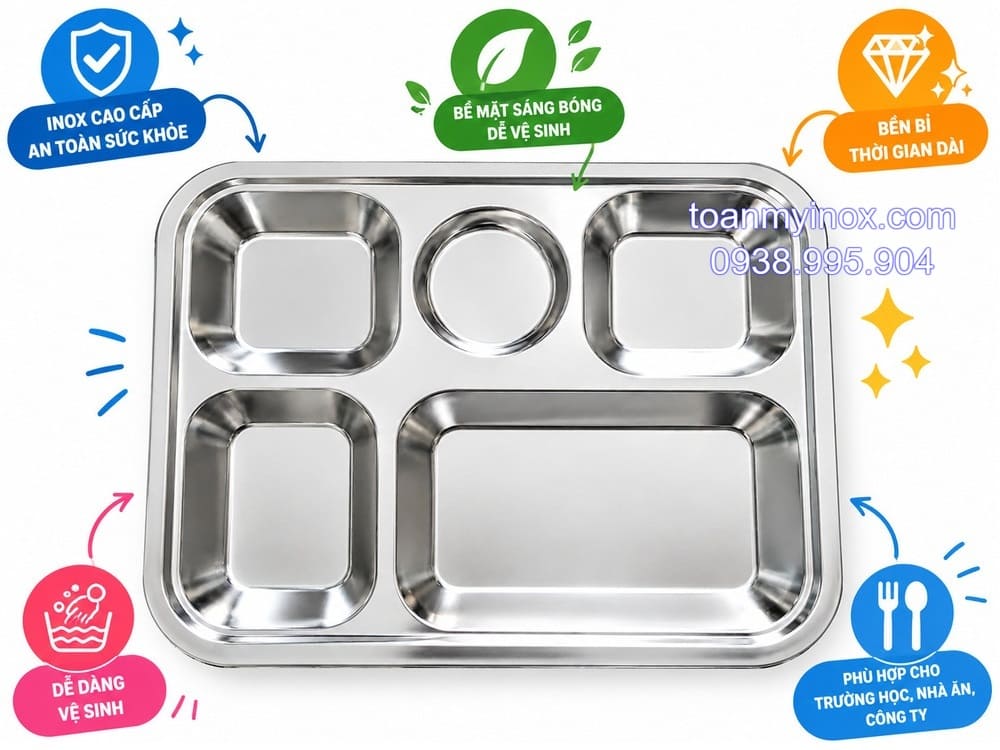Khay cơm inox 5 ngăn thường (5)