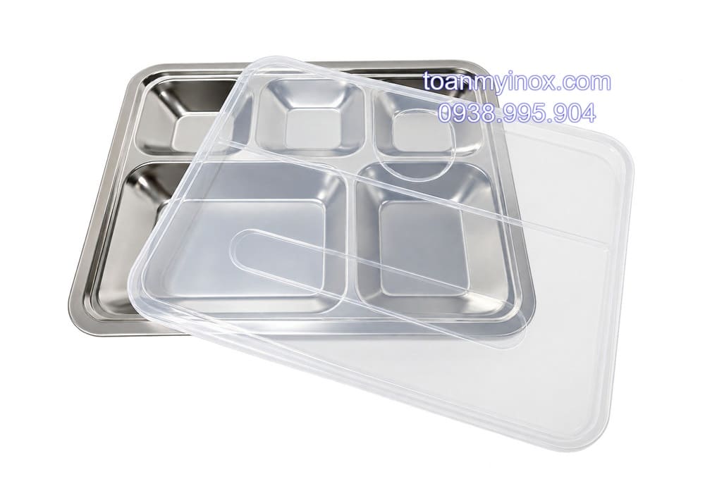 Khay cơm inox 5 ngăn thường có nắp (1)