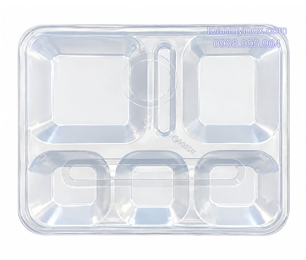 Khay cơm inox 6 ngăn có nắp đậy (3)