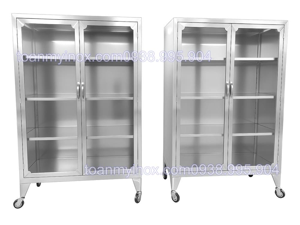 Tủ inox mặt kính