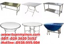 Bàn inox 304, bàn inox tròn, bàn inox chữ nhật, bàn tròn inox 1m2